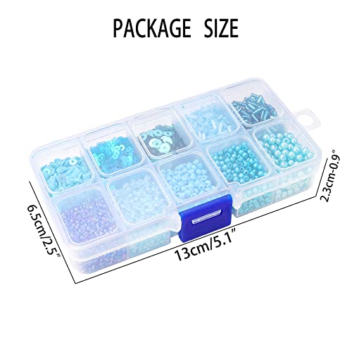 Blue Glass Seed Bugle Tube Beads for Jewelry Making - color: blue