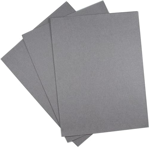 KCS 3 pc of 12" x 18"(30cmx45cm) Counted Cotton Aida Cloth Cross Stitch Fabric (Medium Grey,18CT) - color: Medium Grey, size: 18CT