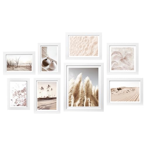 ArtbyHannah Gallery Wall Frame Set, 8 Pack White Picture Frames, Small - color: White, size: Small