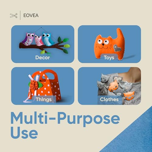 EOVEA | Acrylic Felt Fabric by The Yard | 72" Wide | 1.6mm Thick | Soft & Durable Non-Fraying Felt | for DIY Crafts, Sewing, Upholstery, Costumes & Padding(Baby Blue, 1 Yard) - color: Baby Blue, size: 1 Yard