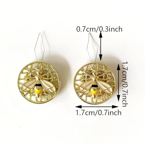 2 Pieces Bee Needle Minders, Magnetic Needle Keeper, Needle Threader, Cross Stitch Embroidery Sewing Needlework Tools