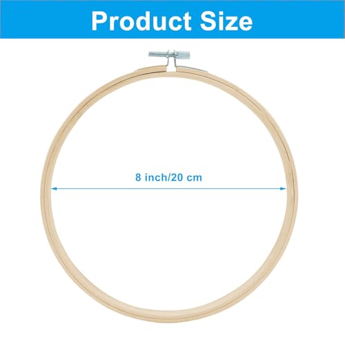 Dijedev 8 Inch Embroidery Hoops, 6PCS, Bamboo Circle Cross Stitch - size: 20 cm/8 inch