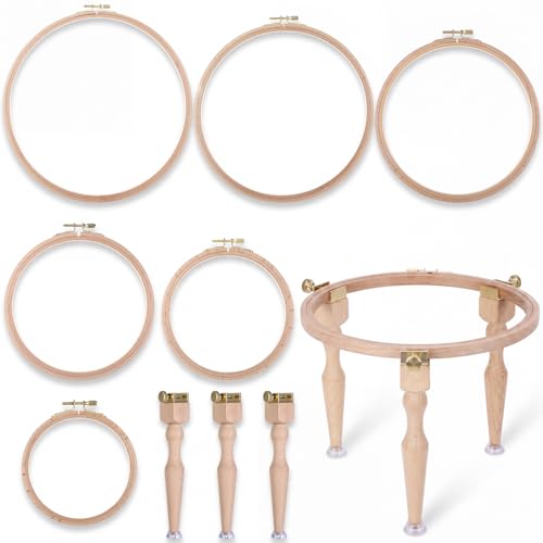 Novabright 3 Wooden Embroidery Hoop Holder Legs, 5"-10" Frame Holder Stand