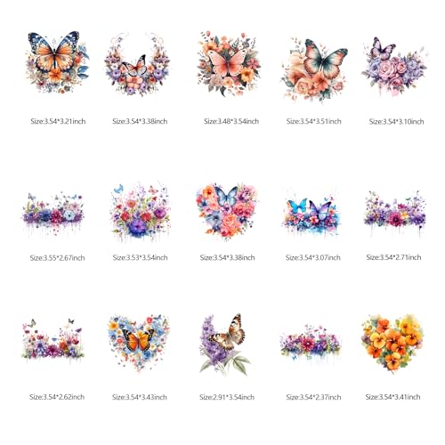 ‌15PCS Abstract Floral Butterfly Iron On Transfer Patches - style: NF003