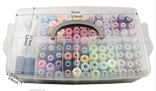 Sewing Thread 100 Colors 40S/2 250 Yards Per Spool 3 Color Sets Options (100 Colors with Storage case)