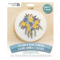 LEISURE ARTS Embroidery Kit 6" Yellow & Blue Flowers - Embroidery Kit for Beginners and Adults, Cross Stitch Kits with Patterns, DIY Starter Set for Seasonal Craft Projects