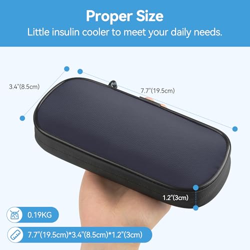 Gelozid Insulin Cooler Travel Case with 2 Reusable Ice Packs, Navy & Gray - color: Dark blue with Gray, size: Cooler Case