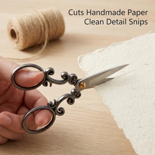 BIHRTC European Vintage Stainless Steel Sewing Scissors DIY Tools Cloud