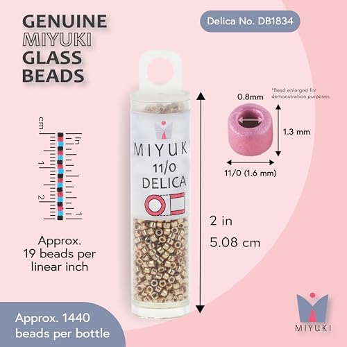 Miyuki Delica Seed Beads - color: DB1834 - Duracoat Galvanized Champagne