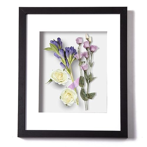Muzilife 8x10 Shadow Box 3D Picture Frame with Mat, Wood, 1 Pack, Black - color: 1pcs 8x10-black
