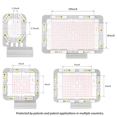 Sew Tech 4pcs Magnetic Hoops for Brother, 1x2.5 4x4 5x7 6x10in Bar Set - size: 4in1 - BMK