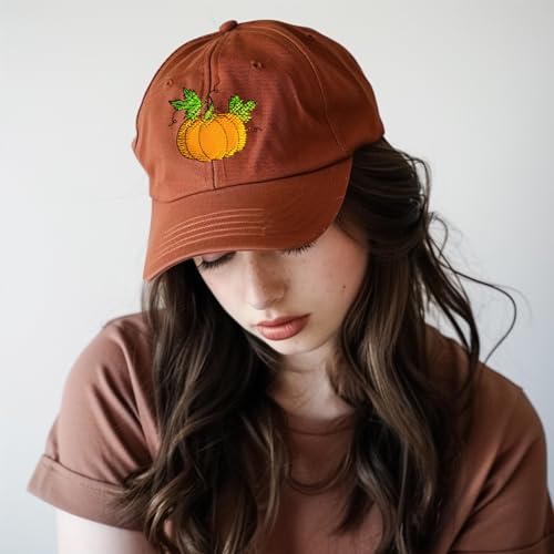 Peacoblue Pumpkins & Maple Leaves Stick and Stitch Embroidery Patterns - color: Pumpkins & Maple Leaves in Autumn