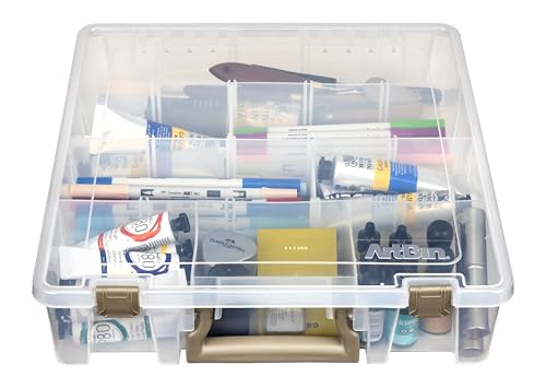 ArtBin Super Satchel Craft Organizer with Removable Dividers, Clear