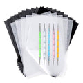 100 Sheets White Tracing Paper 100 Sheets Carbon Transfer Paper and 5 Pieces Ball Embossing Styluses for Wood Burning Craft, Paper, Canvas and Other Art Craft Surfaces - color: Black, White