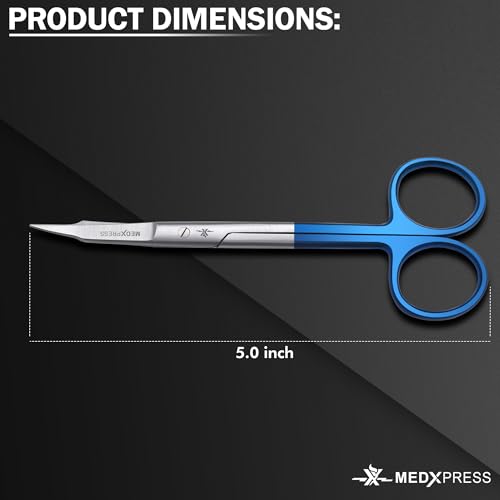 Blue Handle Premium Embroidery Scissors Curved for Art & Craft Hydroponic Scissors With Heavy-Duty Grooming Scissors for Precise Cutting & Crafting Sewing Applique Scissor.