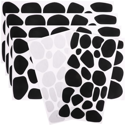 Garneck 6 Sheets Felt Stickers Self-Adhesive Creative Cow Felt Decals for DIY Crafts Kids Wall Clothes Decorations 11.41X6.29In