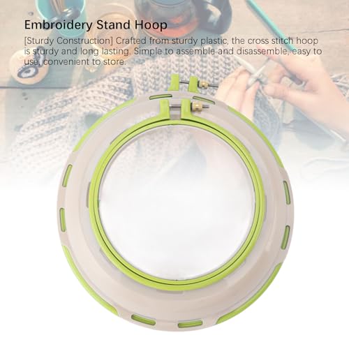 Double Sided Punch Needle Stand Hoop Frame, Embroidery Stand Hoop for Cross Stitch Quilting 16.5cm 25cm (Green) - style: Green