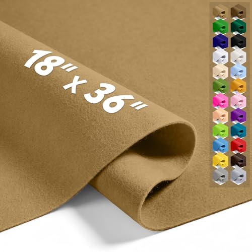 Camel 18" X 36" Felt Fabric Sheet - 1.6mm Thickness - color: Camel, size: 18" x 36"