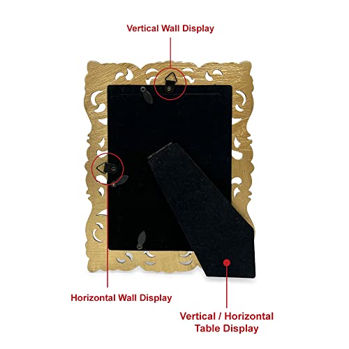 Laura Ashley 4x6 Gold Vintage Inspired Resin Scroll Design Picture Frame - color: Gold, size: 4x6