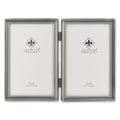 Lawrence Frames Bead Border Design, 4x6 Double, Pewter - color: Pewter, size: 4x6 Double