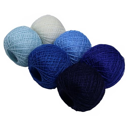 KCS Mercerized Pearl Cotton Thread Size 8 Crochet Needlework Embroidery Threads Ball (6, 09) - color: 09