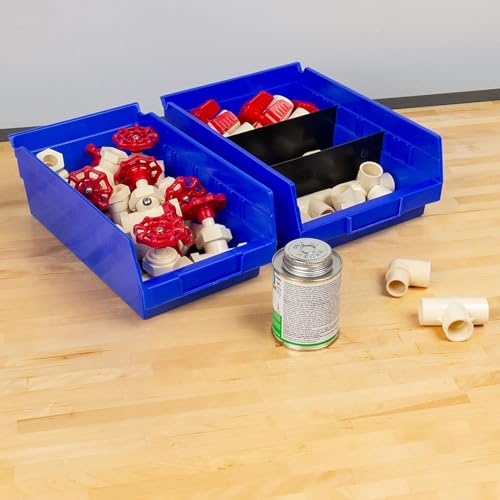 Akro-Mils 30130 Heavy Duty Plastic Shelf Bins, 12"x 6.5"x 4", Blue, 12-Pk - color: Blue
