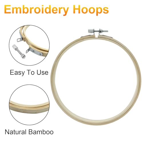 Biaungdo 6 Inch Embroidery Hoops, Round Wood, 6 Pieces - style: 6 inch