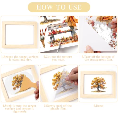 16 Pcs Fall Chinoiserie Rub-On Transfers for Furniture & Crafts - style: Fall Chinoiserie