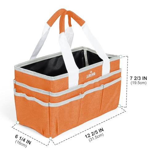 JJRING Craft Organizer Tote Bag Art Storage Caddy Orange - color: Orange, size: Small