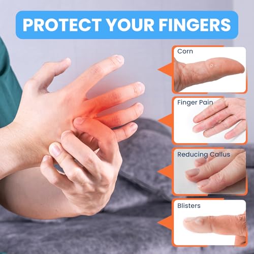 JUMPOW Gel Finger Cots Protectors,Finger Covers Caps Sleeves(M,16PCS)