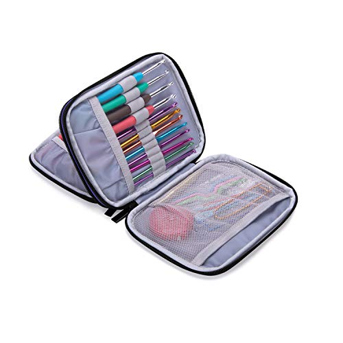 Damero Crochet Hook Case Organizer Empty, Medium, Blue Violet - color: Blue Violet, size: Medium (For Up to 6.5'' Needles)