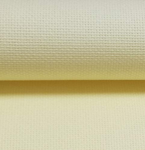 19" x 28" 18CT Counted Cotton Aida Cloth Cross Stitch Fabric (Light Lemon) - color: Light Lemon