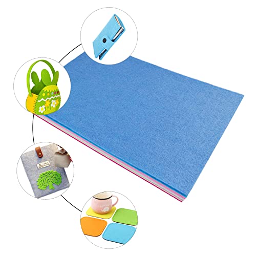 Jtnohx Stiff Felt, 2mm Thick Felt Sheets for Crafts, 8"x12" Hard Felt Fabric Squares 8Pcs for DIY Projects (Pink Blue Series) - color: Pink Blue Series