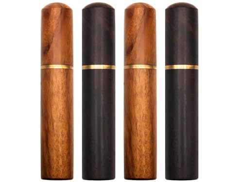 Septe Toothpick Holder, Wooden Portable Sewing Needles Storage Case for Storage Toothpick,Cotton Swab and Other Small Object ,2 ebony + 2 rosewood(4 Pcs)