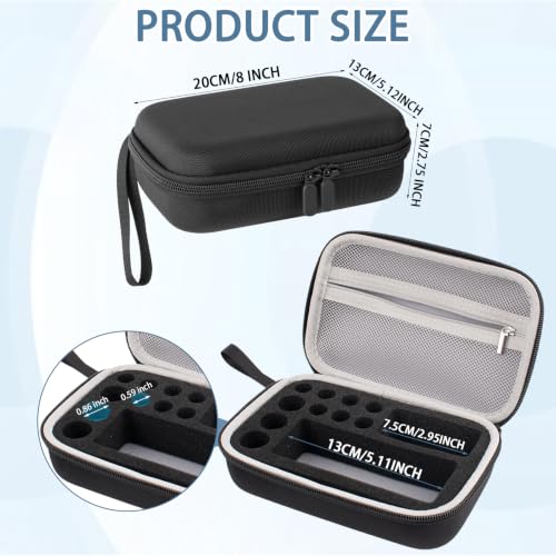 Black Peptide Case for Fridge, 10+1 Slots Insulin Vials Protector Organize - color: Black - 6x3ml+3x10ml+30ml