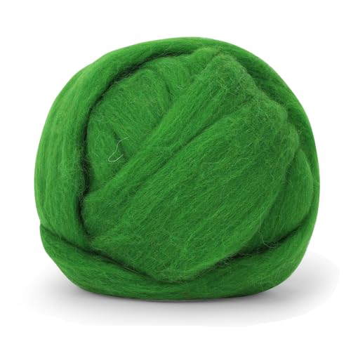 3.53oz Needle Felting Wool Roving for Needle Felting Green Felting Wool - color: green
