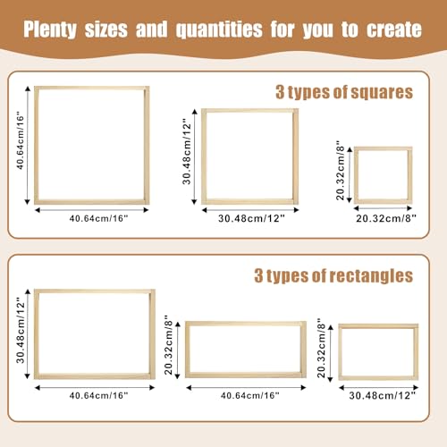 12PCS Stretcher Bars for Needlework w 100 Tacks for Women's Birthday Gifts - color: Natural-12pcs