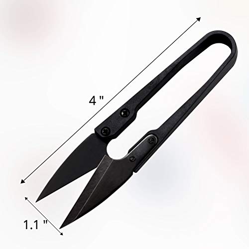 Anley 4" Sewing Scissors Set - Carbon Steel Trimming Nipper Yarn Lightweight Thread Cutter - Portable Mini Embroidery Clipper Stitching Snip for DIY, Household Supplies (12Pcs, Black) - color: Black