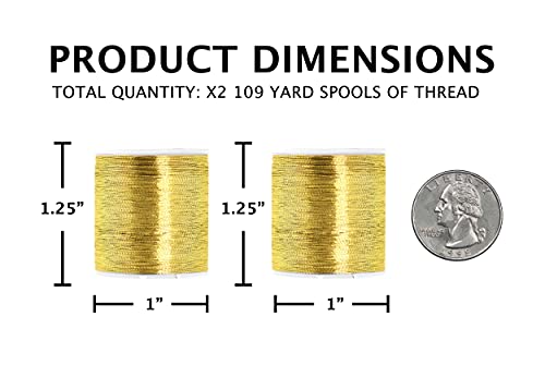 Mandala Crafts Metallic Gold Embroidery Floss for Sewing, 218 Yard Spools - color: Gold, size: 200M 218 Yards