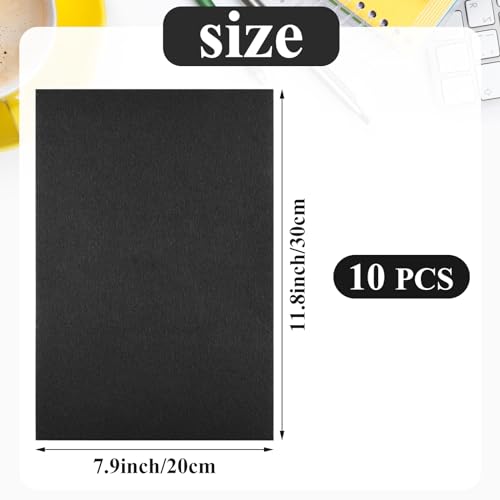 10PCS Black Self Adhesive Felt Fabric Sheets Sticky Felt Sheets for Craft Supplies Art Home Making（8.3" x 11.8"/20 x 30cm） - color: Black
