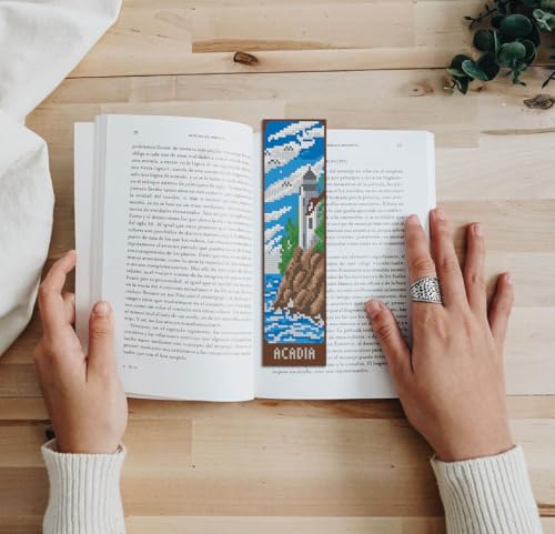 NEGEKFKX 6 Pcs National Park Cross Stitch Bookmark Kit for Adult Beginners - color: Cross stitch bookmark-11