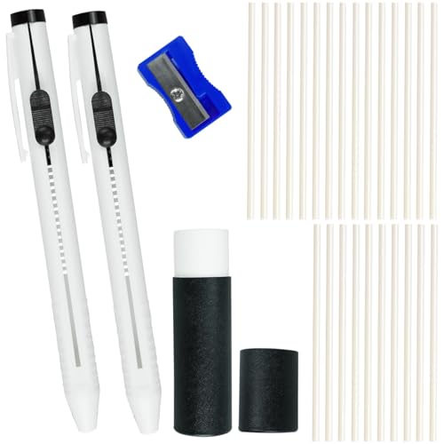 Chalk Pencil Refillable Cartridge Set Sewing Chalk Pen Heat Erasable Fabric Markers for Quilting Sewing Marking Fabric Patterns