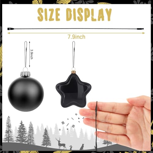 JUNEBRUSHS 600PCS Black Halloween Ornament Hooks Ornament Hangers with Snap - color: Black