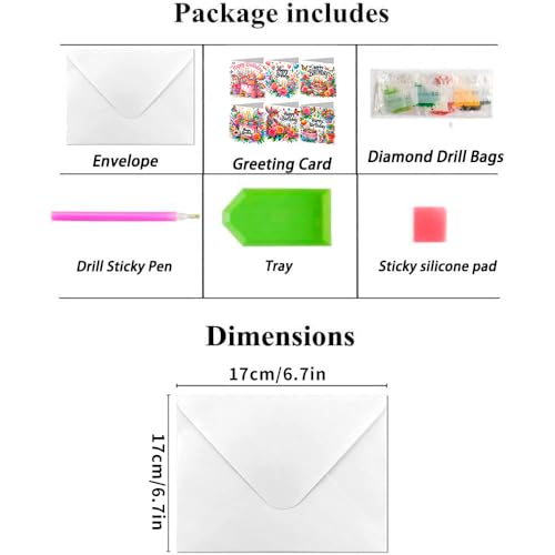 ACSAUMMY Diamond Art Happy Birthday Cards, 6 Pack 5D Diamond Greeting Cards Kits for Adults DIY Diamond Art Birthday Cards with Envelopes Birthday Gifts for Families, Friends, Partners - color: Happy Birthday-6pcs