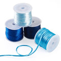Elecrelive 40 Yards Rattail Satin Cords Blue Nylon String Beading String - color: Blue, 2mm