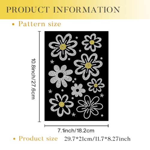 1 Pcs Abstract Flower Iron on Rhinestones Transfer, Hot Fix Iron on Patch Transfer Decals Crystal Heat Transfer Clothing Repair Decor for T-Shirt Hat Jacket Party - style: Abstract Flower