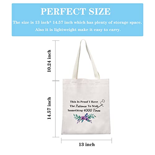 GJTIM Cross Stitch Gift Cross Stitch Project Bag This Is Proof I Stab Something 4000 Times Sewing Project Bag - color: Sth. 4000 Times Tote