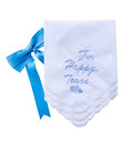 MileyMarla Ladies Embroidery Cotton White Handkerchiefs Lace Wedding Hankies - color: J02-happy Tears 3pcs
