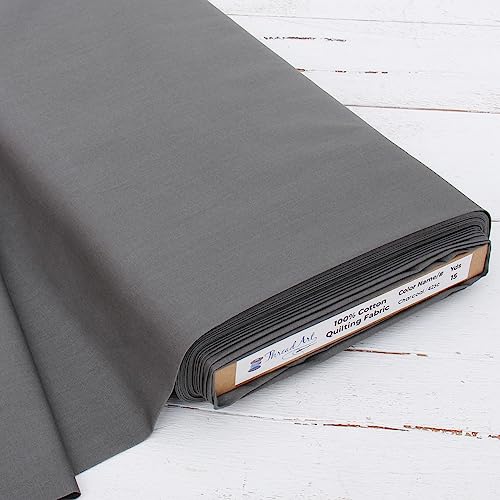 Threadart Charcoal Cotton Quilting Fabric - 3 Yard Cut - color: Charcoal, size: 3 YARDS