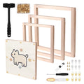 Fvbber 6 Sets Needlepoint Stretcher Bars for Needlework with 100 Golden Tacks Embroidery Gift Set, 3 Sizes 12pcs Wooden Canvas Stretcher Bars Frame Kit for Needlepoint Embroidery Crafts Art - size: 3Sizes